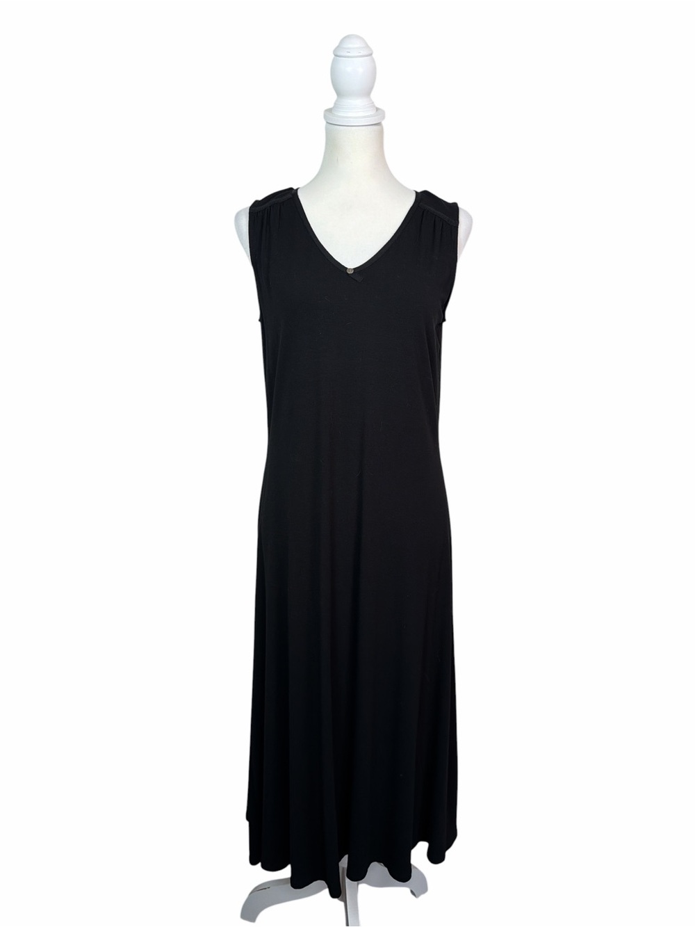 J. Jill Black Sleeveless V-Neck Maxi Dress Stretchy Size Small